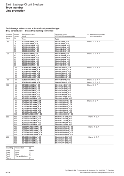 Earth Leakage Circuit Breakers Type number Line protection