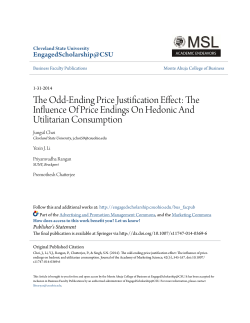 The Odd-Ending Price Justification Effect