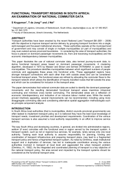 Functional transport regions in South Africa: A quantitative analysis