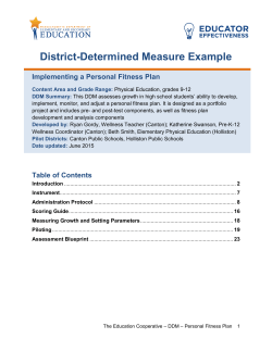 Example Common Measure: Development Report: Personal Fitness