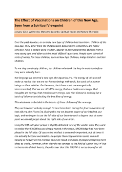 The Effect of Vaccinations on Children of this New Age