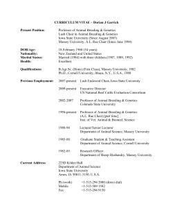 curriculum vitae isu 2015 - Department of Animal Science