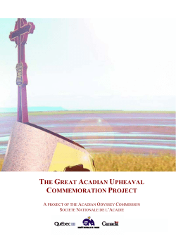 the great acadian upheaval commemoration project