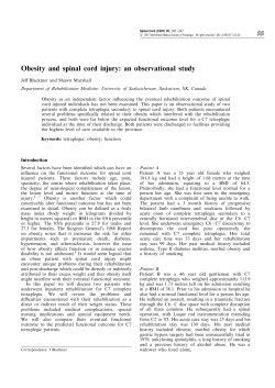 Obesity and spinal cord injury: an observational study