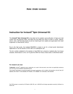 Note: Under revision Instruction for Invisorb Spin Universal Kit