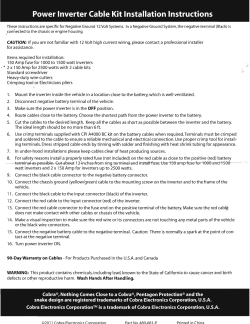 Power Inverter Cable Kit Installation Instructions