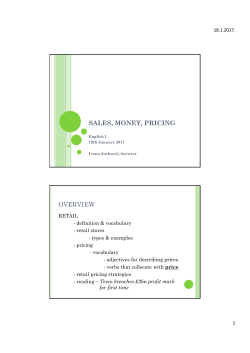 sales, money, pricing overview