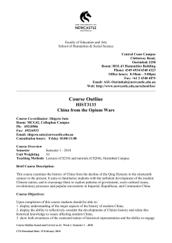 HIST3133 - University of Newcastle