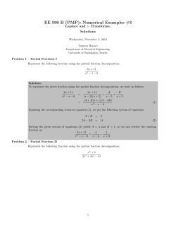 EE 590 B (PMP): Numerical Examples #3 - UW Canvas