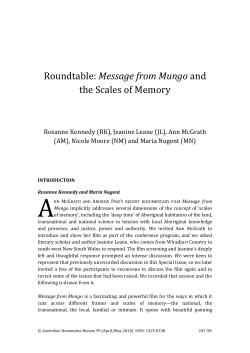 Roundtable: Message from Mungo and the Scales of Memory