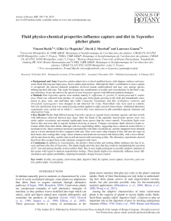 Fluid physico-chemical properties influence capture and diet in