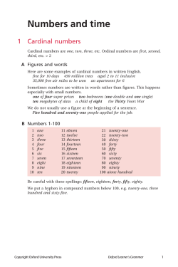 Numbers and time