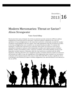Modern Mercenaries: Threat or Savior?