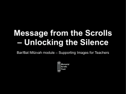 Support slides for teachers - The Memorial Scrolls Trust