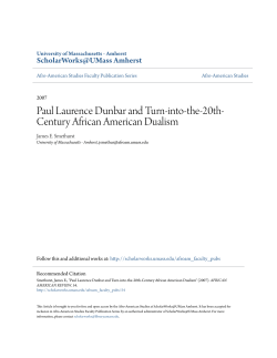 Paul Laurence Dunbar and Turn-into-the-20th