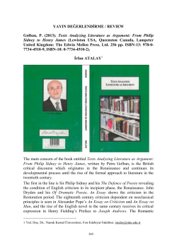 Texts Analyzing Literature as Argument
