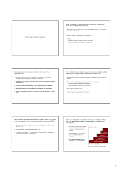 Objective and Subjective Usability Could you explain the differences