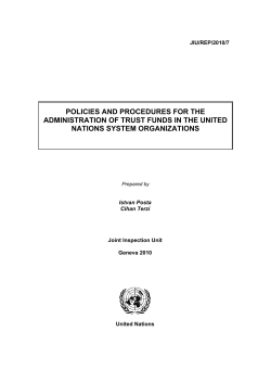Policies and procedures for the administration of trust funds