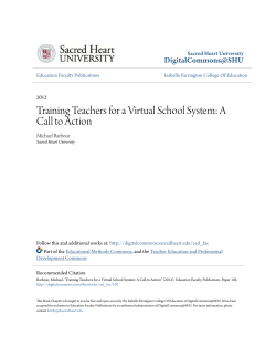 Training Teachers for a Virtual School System: A Call to Action