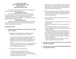 Strategic Plan 2017-2020 Helen and Hollis Baright Public Library