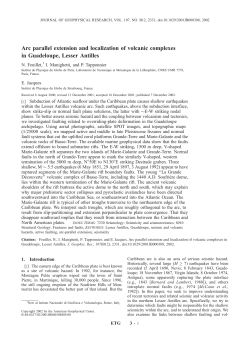 Arc parallel extension and localization of volcanic complexes in