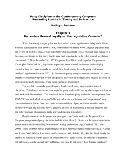 Party Discipline in the Contemporary Congress: Rewarding