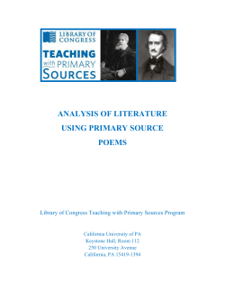 Analysis of Literature Using Primary Source Poem