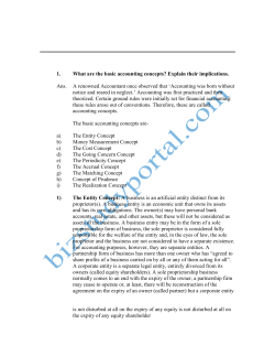 1. What are the basic accounting concepts? Explain their