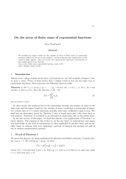 On the zeros of finite sums of exponential functions