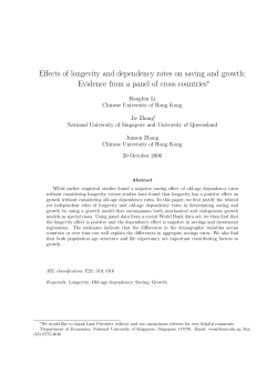 Effects of longevity and dependency rates on saving and growth