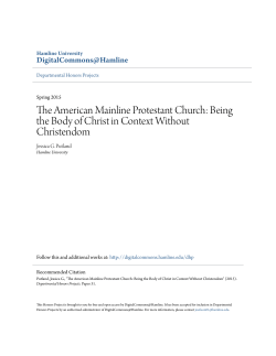 The American Mainline Protestant Church: Being the Body of Christ