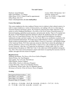 1 Text and Context Professor: Jason Richards Course