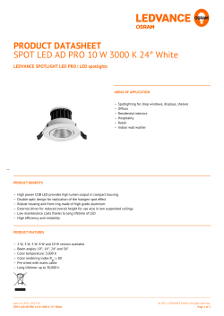 PRODUCT DATASHEET SPOT LED AD PRO 10 W 3000 K 24&deg; White