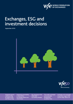 Exchanges, ESG and investment decisions