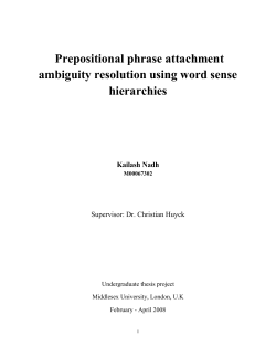 Prepositional phrase attachment ambiguity resolution