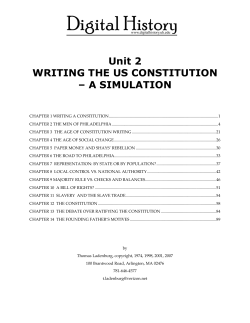 Unit 2 WRITING THE US CONSTITUTION &ndash; A