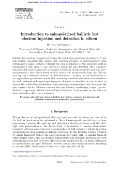 Introduction to spin-polarized ballistic hot electron injection and