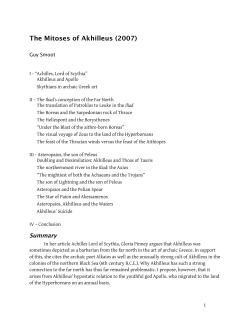 The Mitoses of Achilles - Center for Hellenic Studies