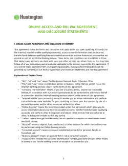 online access and bill pay agreement and disclosure statements