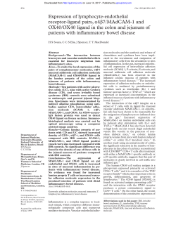 Expression of lymphocyte-endothelial receptor-ligand pairs
