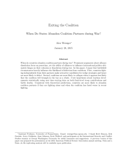 Exiting the Coalition - Political Science Department