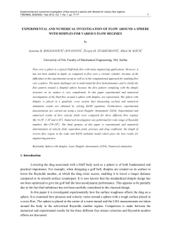 EXPERIMENTAL AND NUMERICAL INVESTIGATION