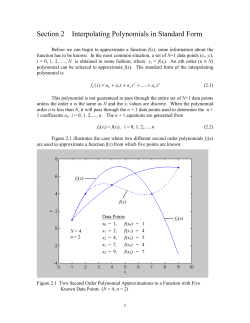 Section 2 Interpolating Polynomials in Standard Form