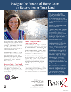 Bank2 Lending on Tribal Lands - National American Indian Housing