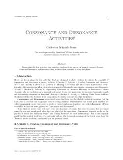 Consonance and Dissonance Activities