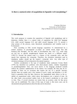 Is there a natural order of acquisition in Spanish verb morphology?