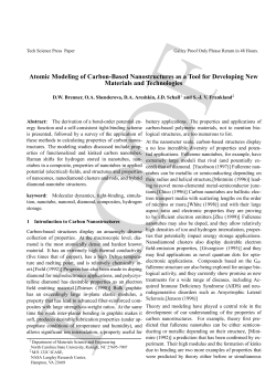 Atomic Modeling of Carbon-Based Nanostructures as a Tool for