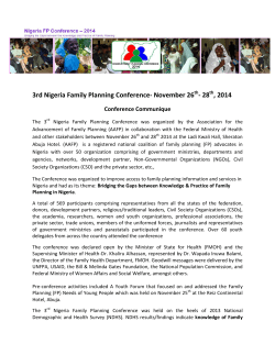 Now - Association for The Advancement of Family Planning