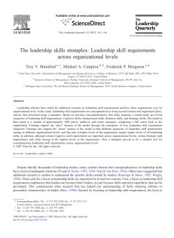 The leadership skills strataplex
