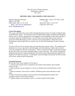 HIST 227 : The Italian Renaissance